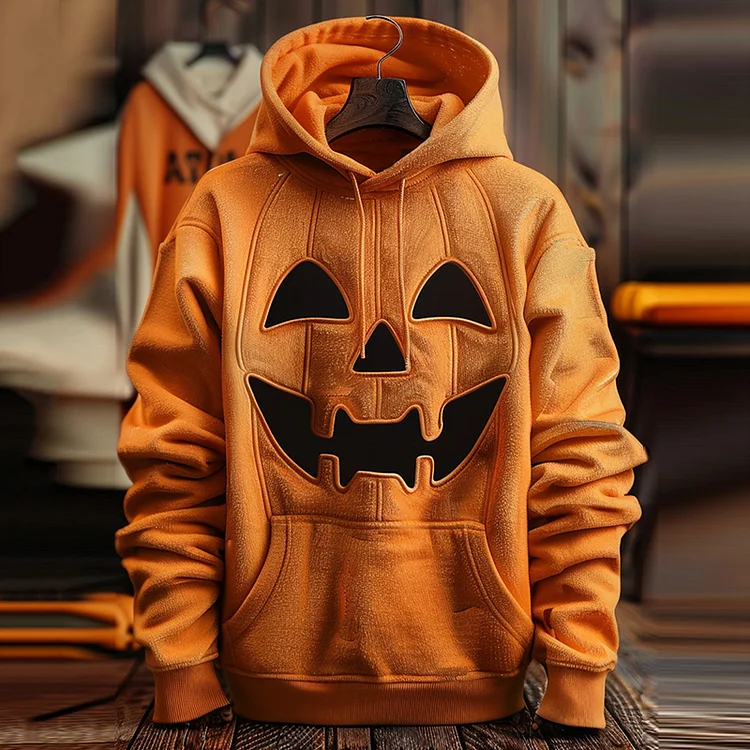 Comstylish Funny Halloween Pumpkin Printed Casual Hoodie