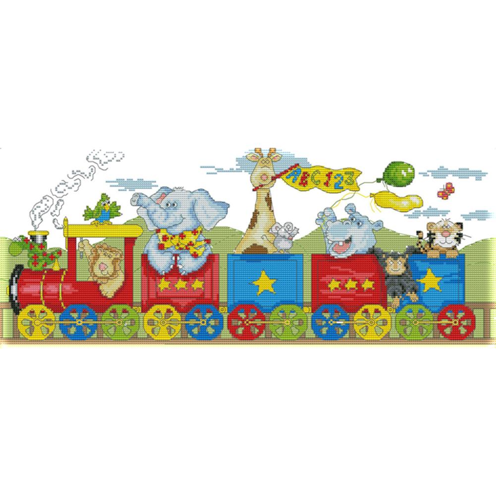 

Happiness Train - 14CT Stamped Cross Stitch - 51*22cm, 501 Original