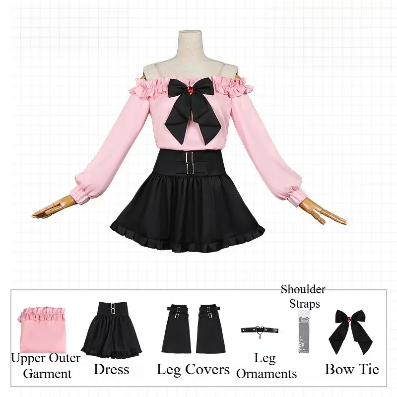 [Wetrose] In Stock Seraph of The End Krul Tepes & Karaoke no Tetsujin Collab Pink Dress Anime Outfit Cosplay Costume 