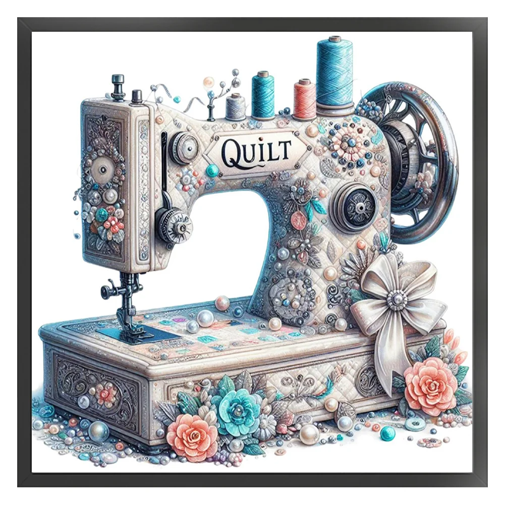 14CT Full Stamped Cross Stitch - Sewing Machine(Canvas|40*40CM)