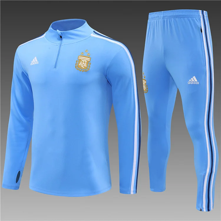 2023-24 Argentina light blue half-zip training jersey