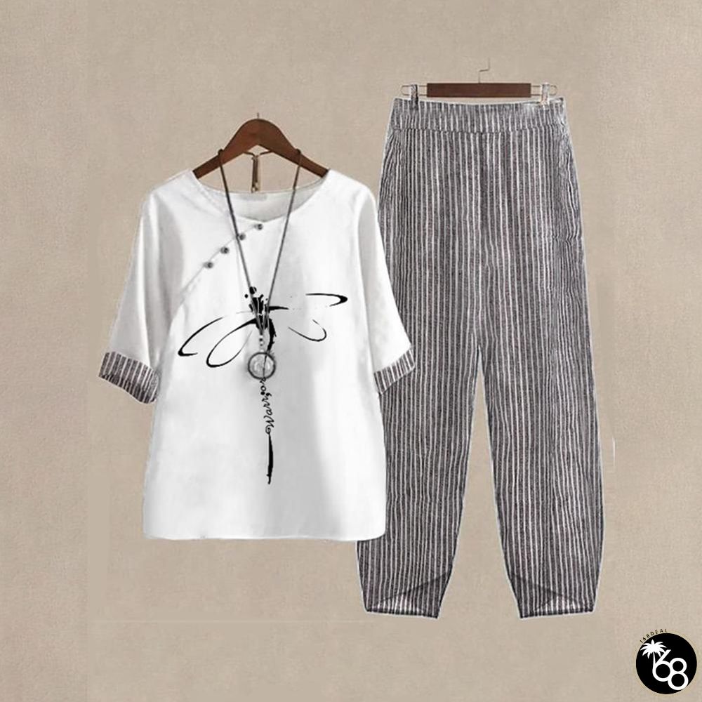 Modern 3/4 Sleeve Two Piece Set | 168DEAL