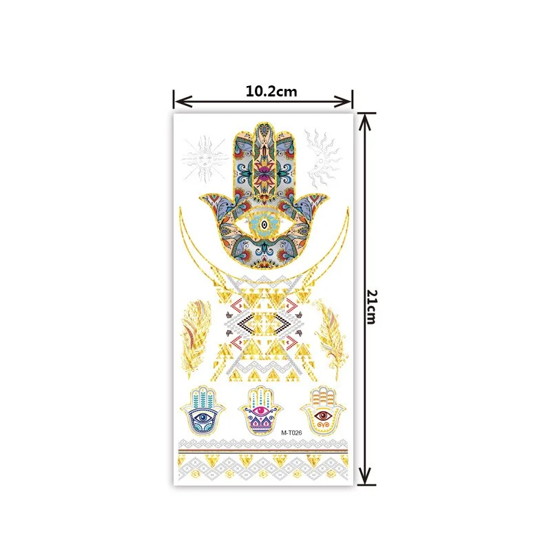 Creative personality exquisite fashion waterproof sweat gold and silver tattoo stickers bronzing and silver tattoo stickers