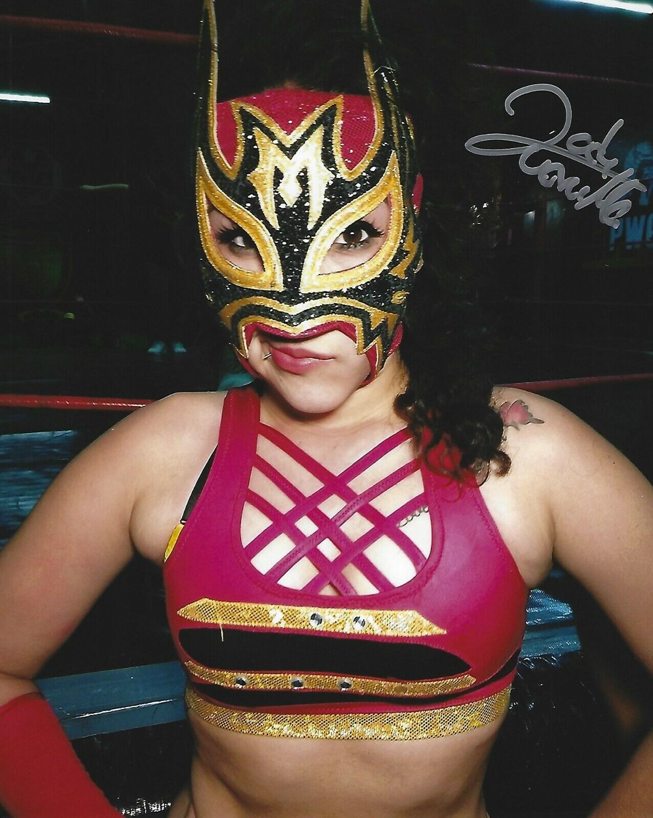 Lady Maravilla Signed 8x10 Photo Poster painting AAA Lucha Libre Pro Wrestling CMLL Autograph 15