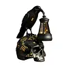 Resin Crow Skull Lamp Gothic Crow Night Light Handcrafted Retro Skull Lamp