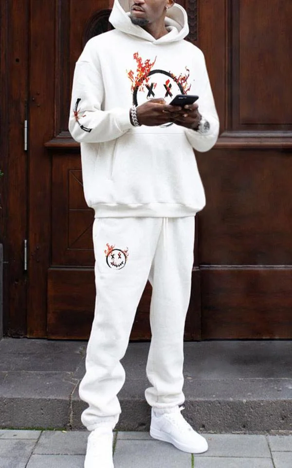 Casual Sports Men Hooded Two Piece