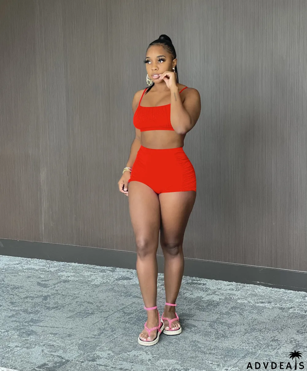 Camisole Crinkle Top Two Piece Set