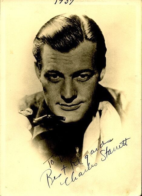 Vintage CHARLES STARRETT Signed Photo Poster painting