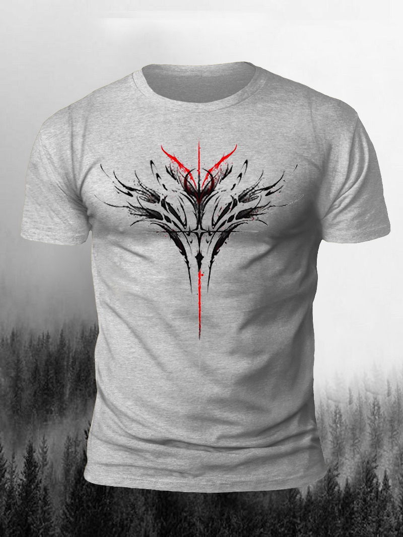 Viking Symbol Print Short Sleeve T-Shirt