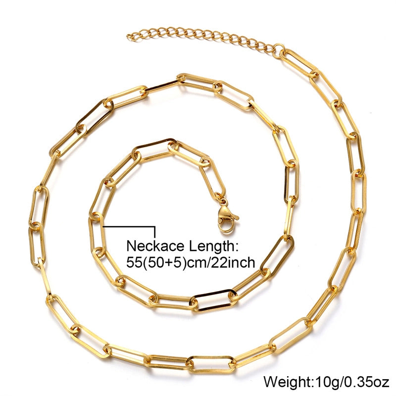 Jewelry Minimalist Solid Color 304 Stainless Steel Plating Necklace