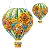 (US Local)Flower Hot Air Balloon Diamond Art Pendant 5D DIY Diamond Painting Dots Pendant