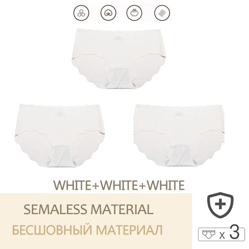 3PCS/Set Seamless Women's Pantys  Low Waisted Soft Underpants For GirlsLingerie Sexy Intimates Woman Comfortable Briefs M-XL