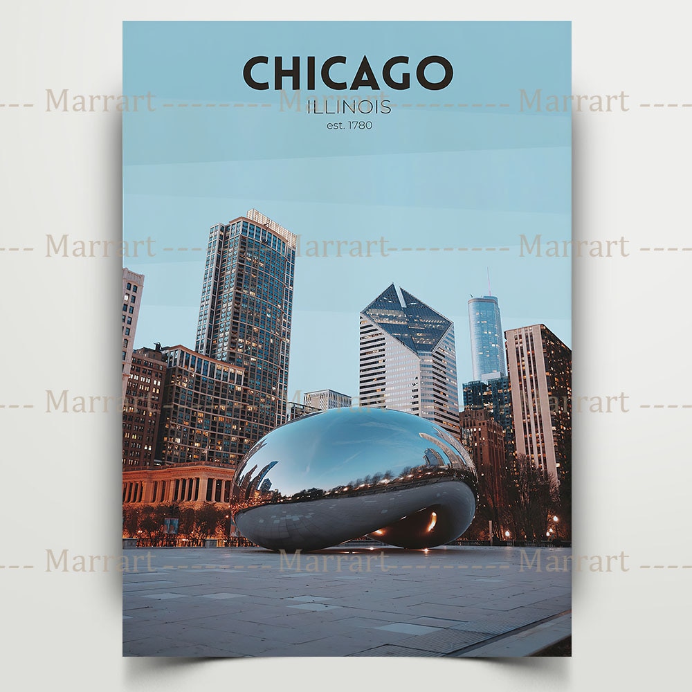 Chicago,San Francisco,New Orleans Vintage City Landscape Travel Poster Prints Empire State Building And Ferry Wall Art Prints