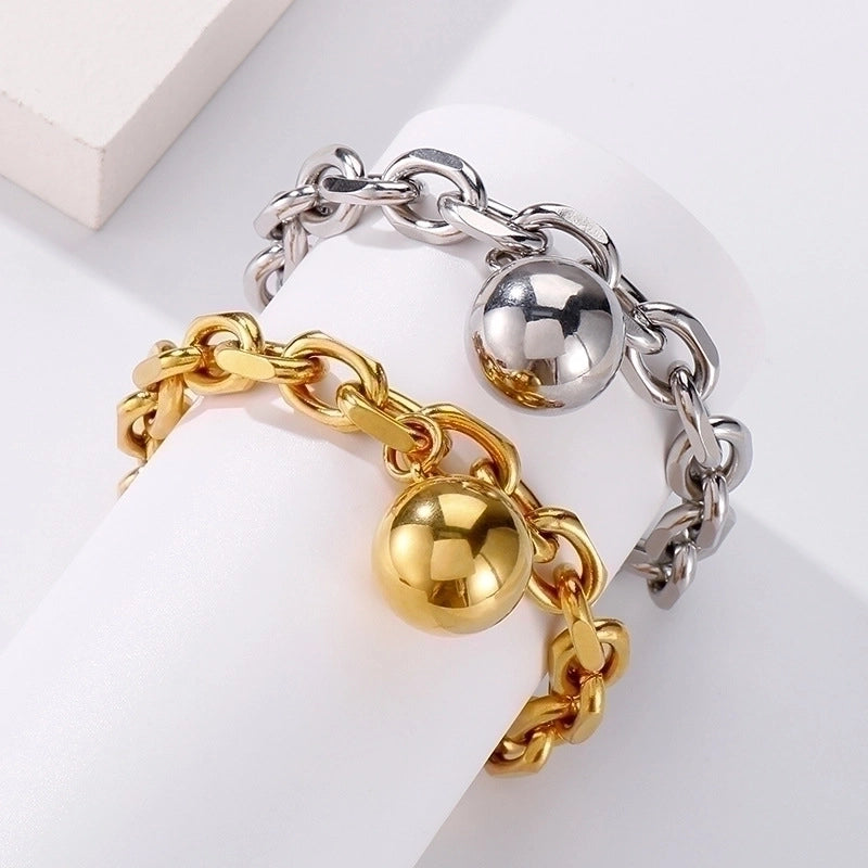 Fashion Geometric Stainless Steel 18K Gold Plated Bracelets In Bulk