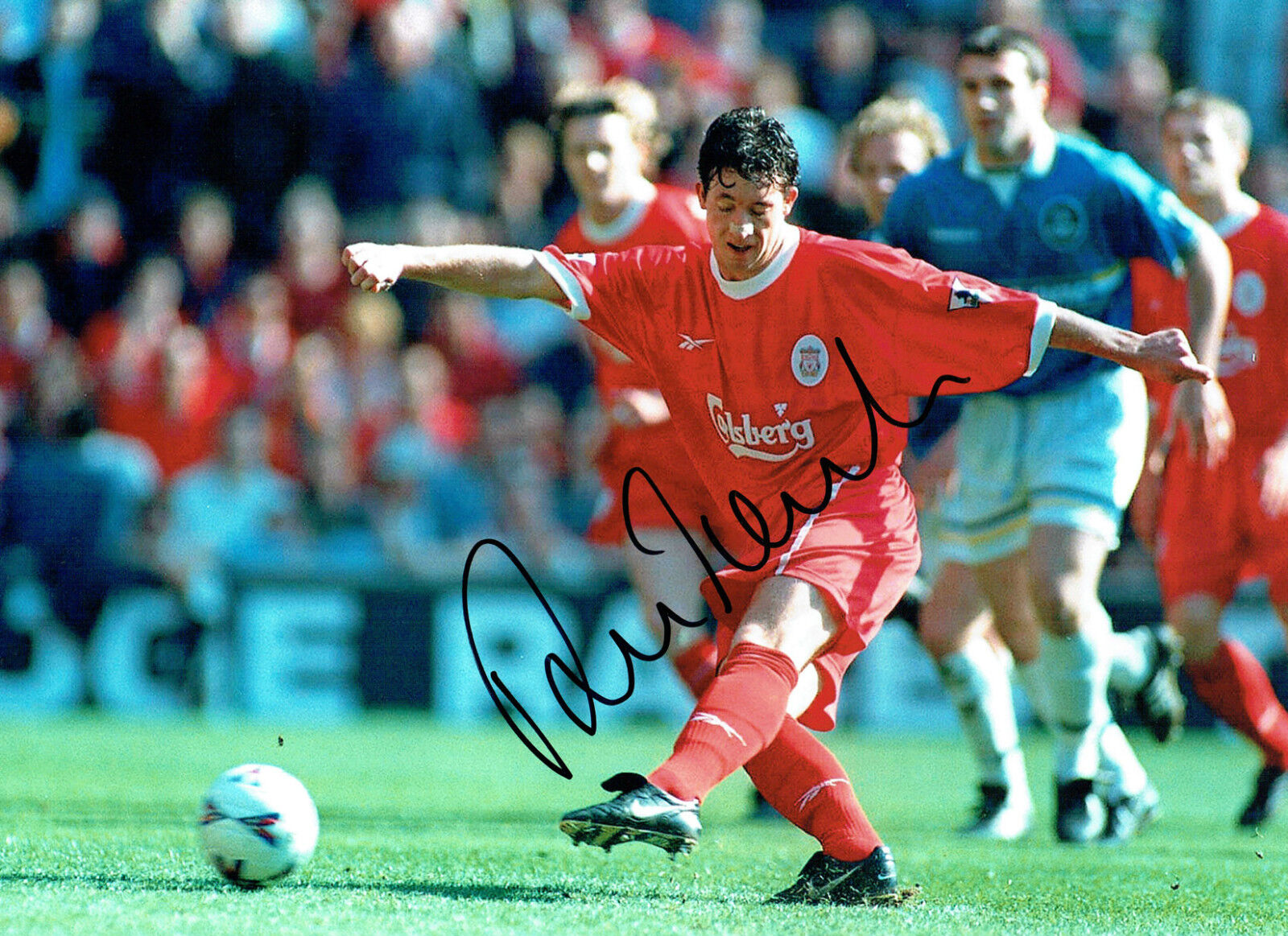 Robbie FOWLER Signed Autograph 16x12 LIVERPOOL RARE Photo Poster painting AFTAL COA