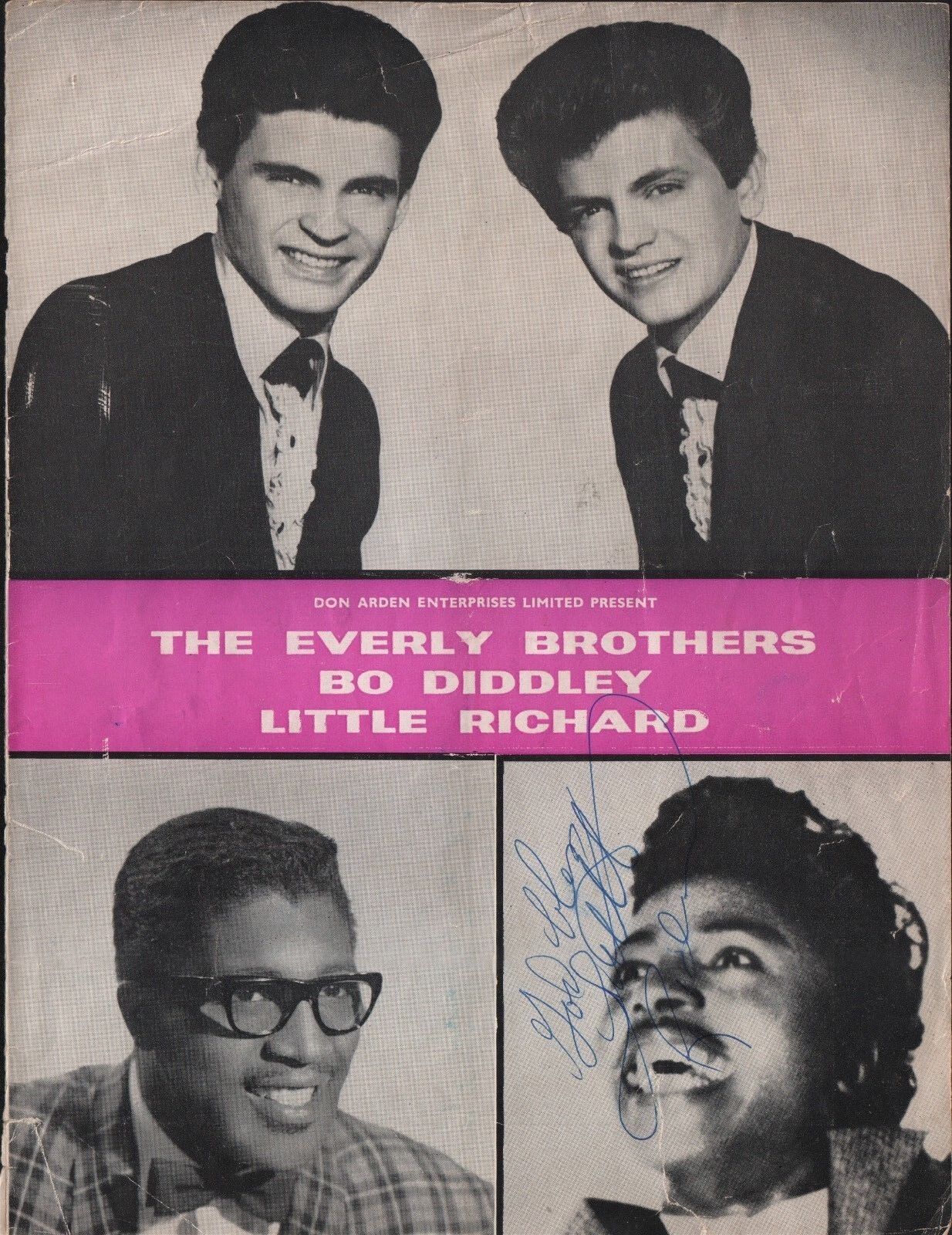 Little Richard hand SIGNED Vintage Young Program Cover Page JSA Full LOA RARE