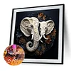 Diamond Painting -5D Full Round Drill White Elephant Relief
