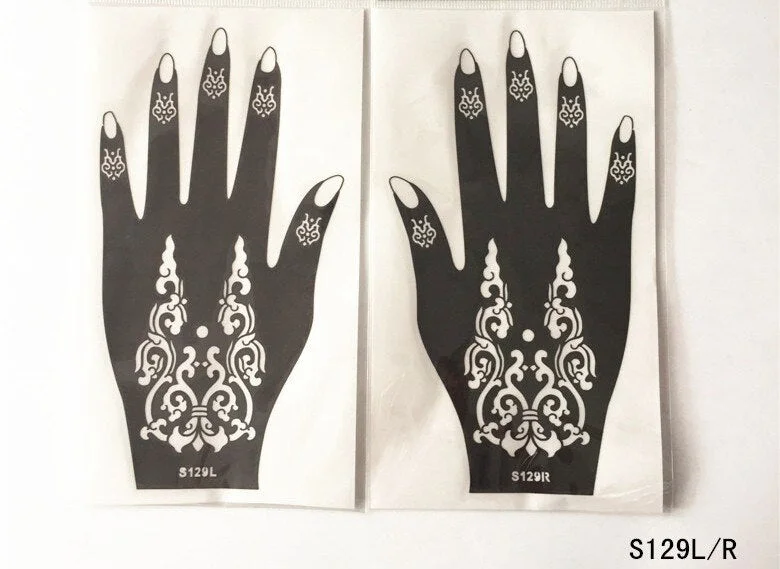 2Pcs/Set Temporary Tattoo stencil 25 designs Body Art Men Women Indian Henna pattern Beauty Waterproof Fake Arm Hand Reuse tatoo