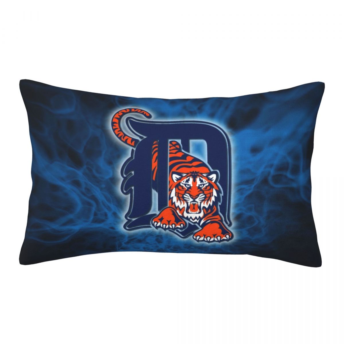 Detroit Tigers Flaming Blue Logo Rectangular Printed Pillow Cases