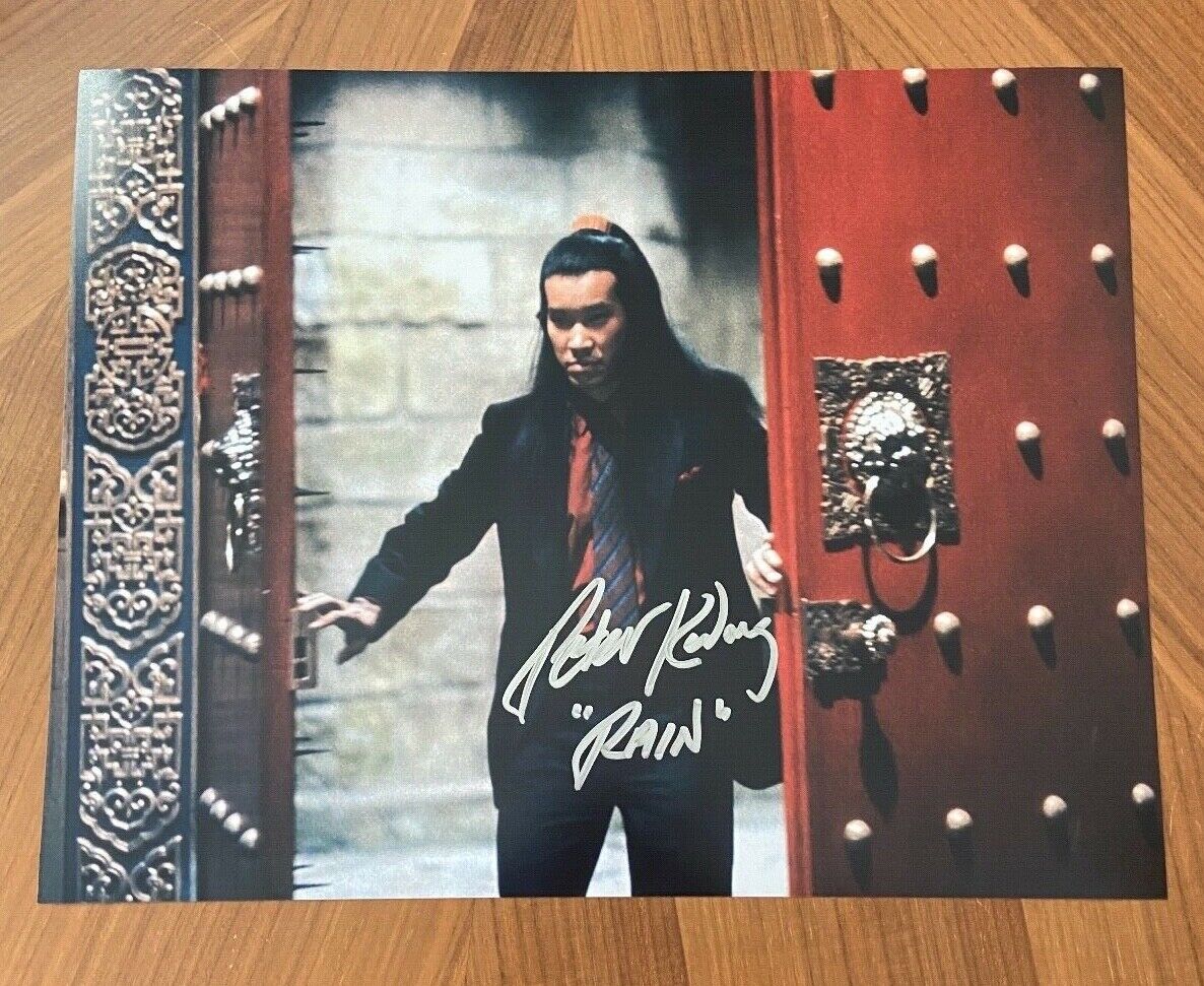 * PETER KWONG * signed 11x14 Photo Poster painting * BIG TROUBLE IN LITTLE CHINA * RAIN * COA 6