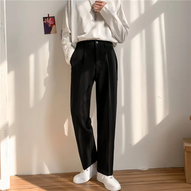 Trousers Spring And Summer Men's Feeling Small Korean Loose Student Thin Wide Leg Leisure Pants College Cotton Fashion