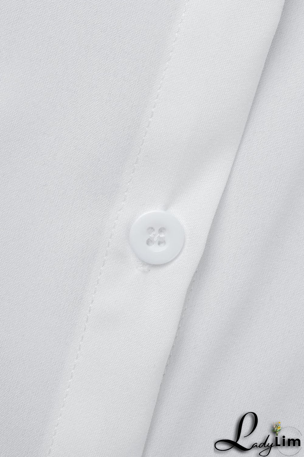 White Casual Solid Patchwork Buckle Asymmetrical Turndown Collar Tops