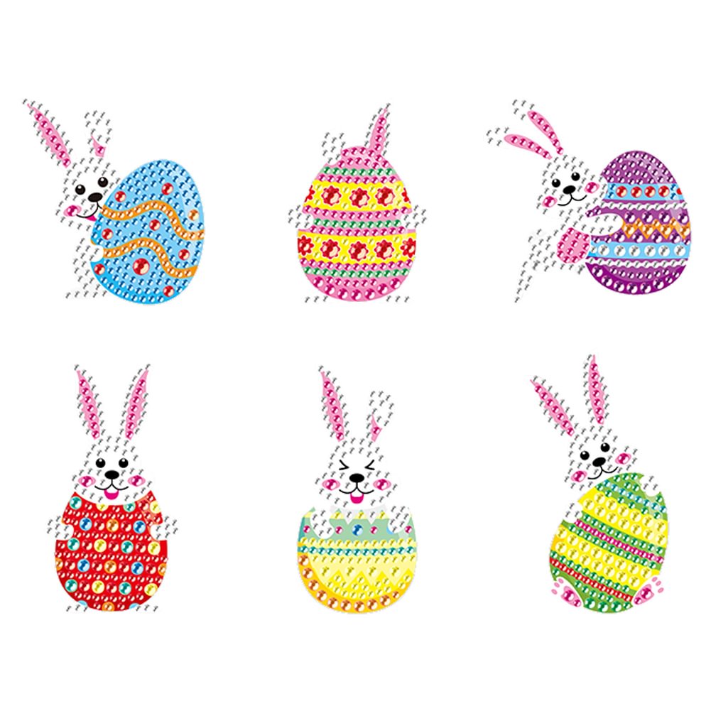 6pcs Diamond Painting Stickers Kits 5D DIY Cartoon Handmade Mosaic