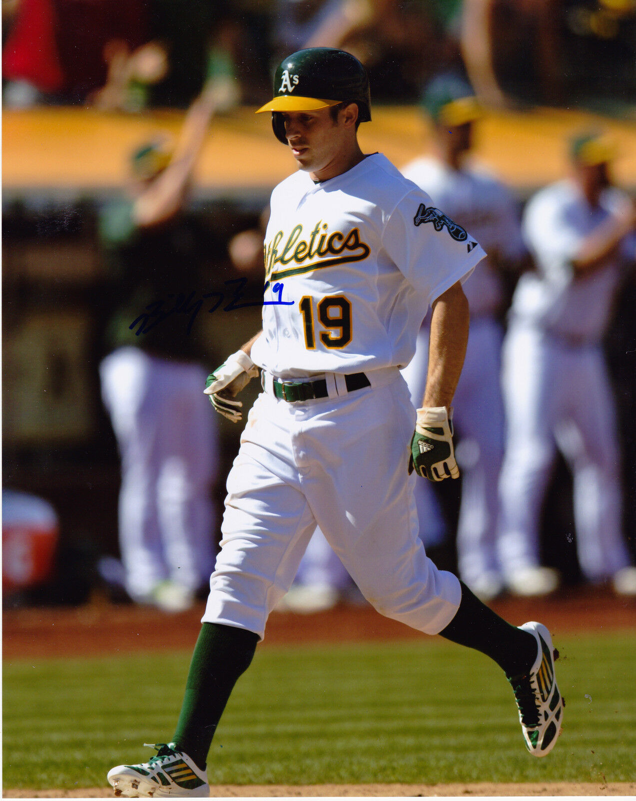 BILLY BURNS OAKLAND A'S ACTION SIGNED 8x10