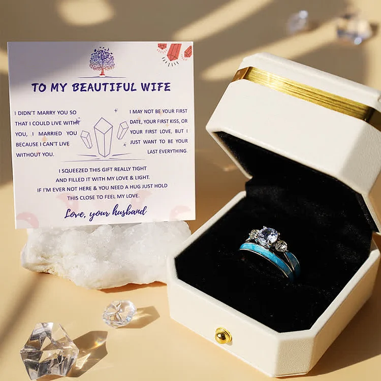 WIFE - My Love Is Forever - Turquoise 2 - Piece Ring