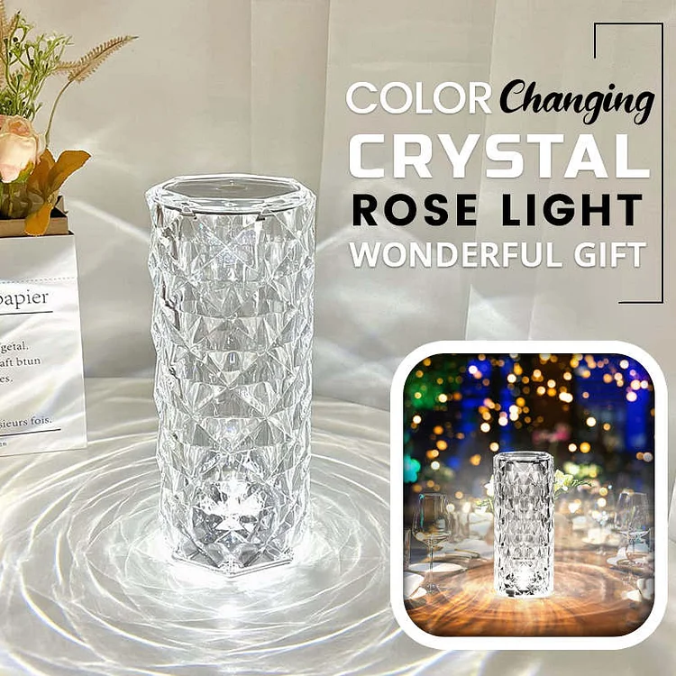 Color Changing Crystal Rose Light