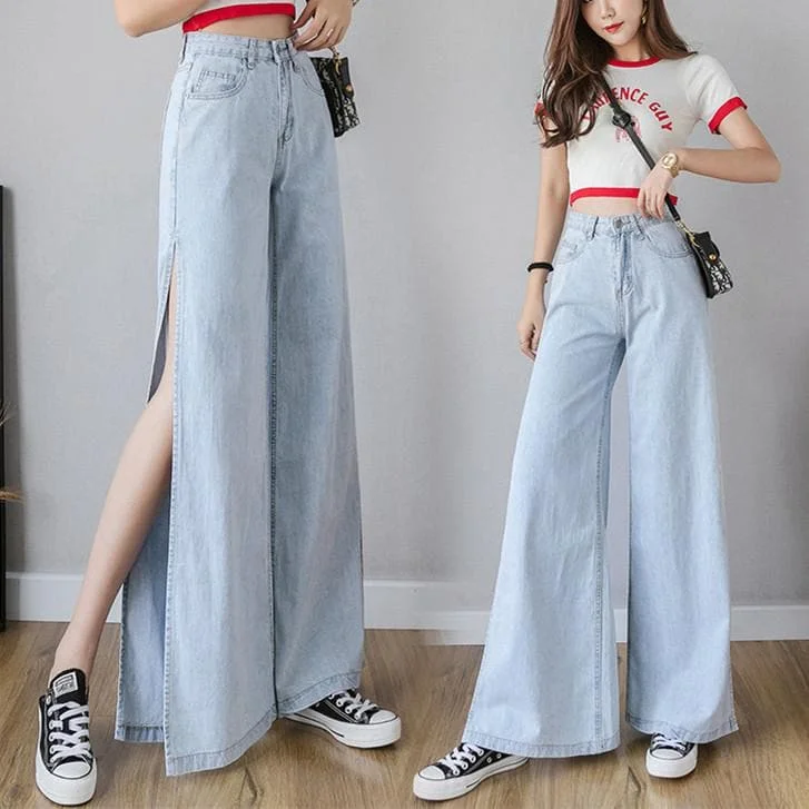 Blue Loose Chic High Waisted Jeans SP14119