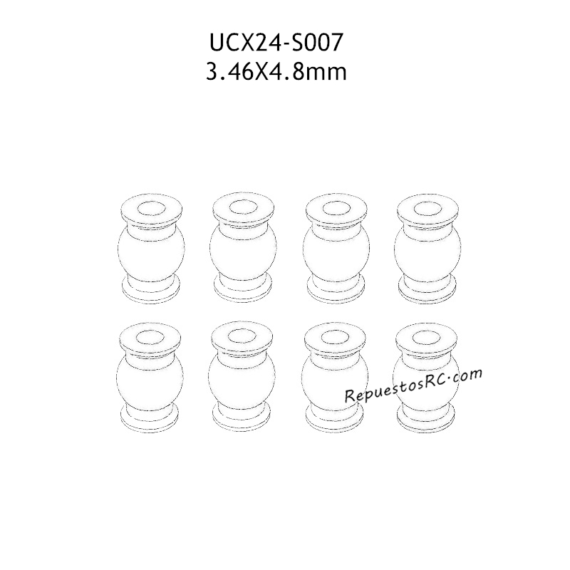 UDIRC UCX1801 Pro Partes 3.46x4.8mm Tornillo de Bolas Huecas  UCX24-S007