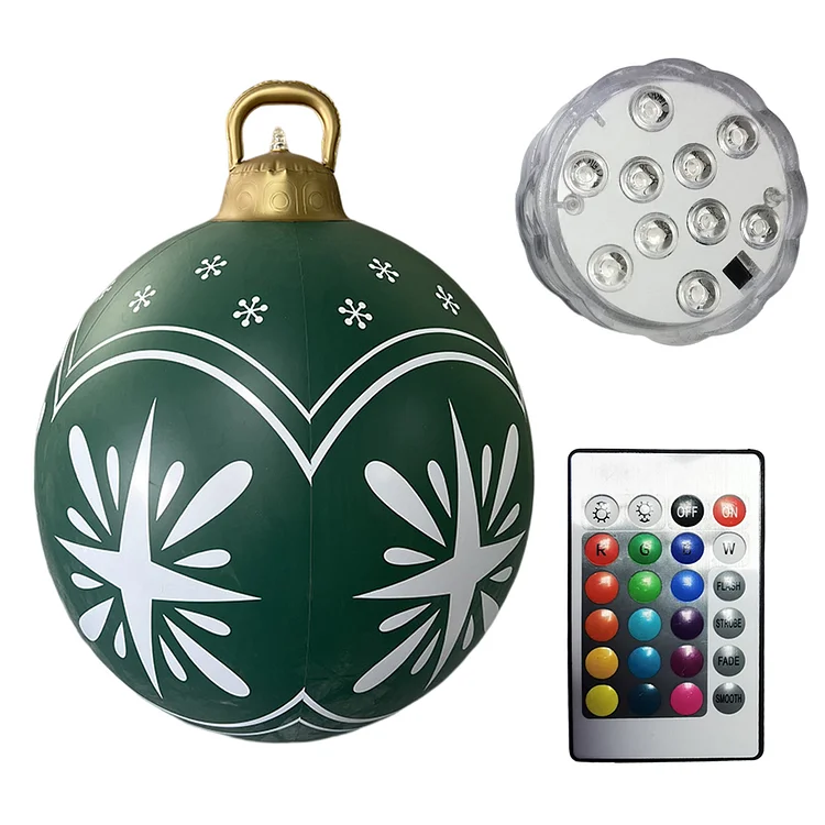 60cm Inflatable Christmas Ball PVC Glow Christmas Inflatable Ball (Style V)