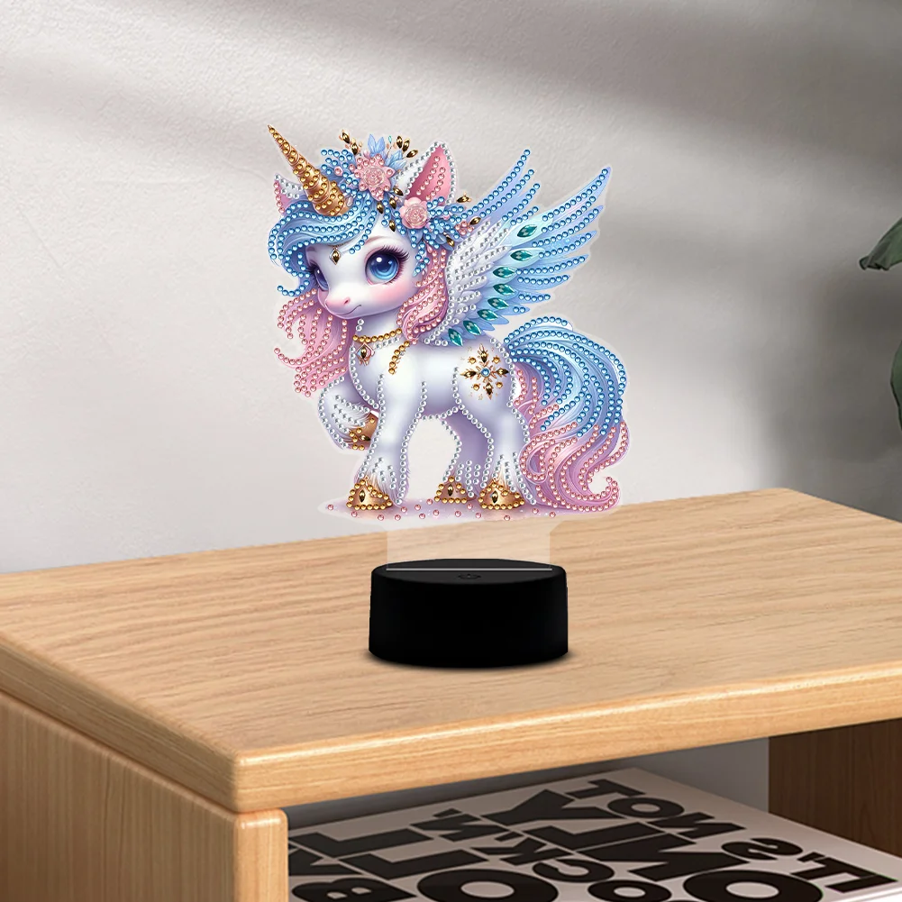DIY Unicorn Diamond Painting Night Light Diamond Art Lamp Home Decoration 