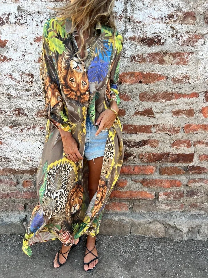 Ladies Printed Animal Pattern Fashion Shirt