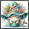 (US Only)Full Embroidery cotton Thread 11CT Printed Gnome Cross Stitch Kit 40x40cm