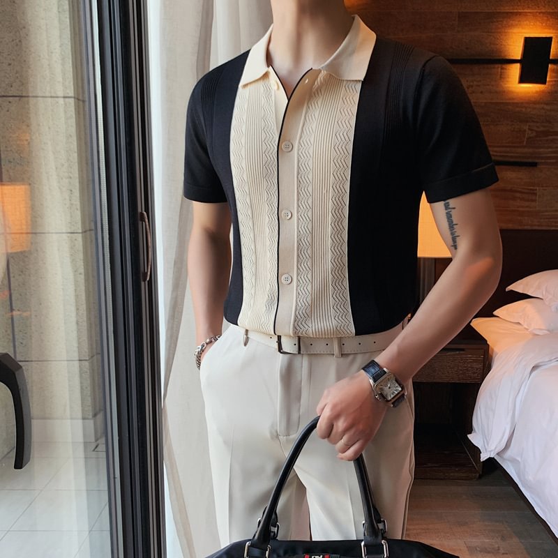 Summer mens short-sleeved knit POLO shirt / [viawink] /