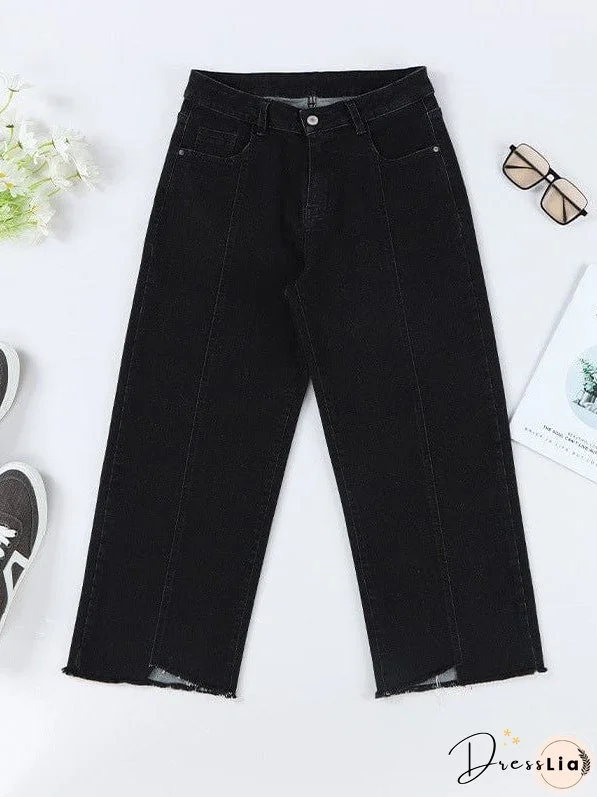 Statement Pants: Women's Stylish Wide-Leg Cropped Jeans