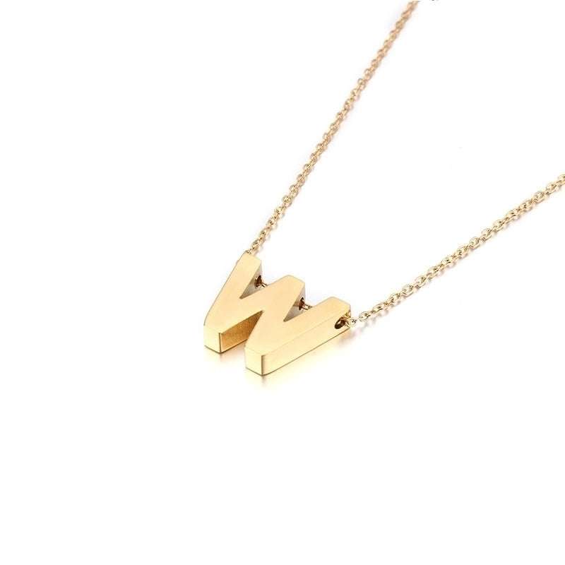 Titanium Steel 18K Gold Plated Fashion Plating Letter Necklace