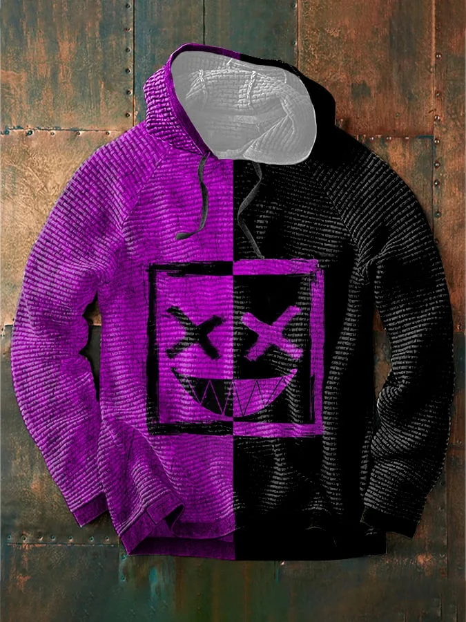 Men's Halloween Color Block Hoodie