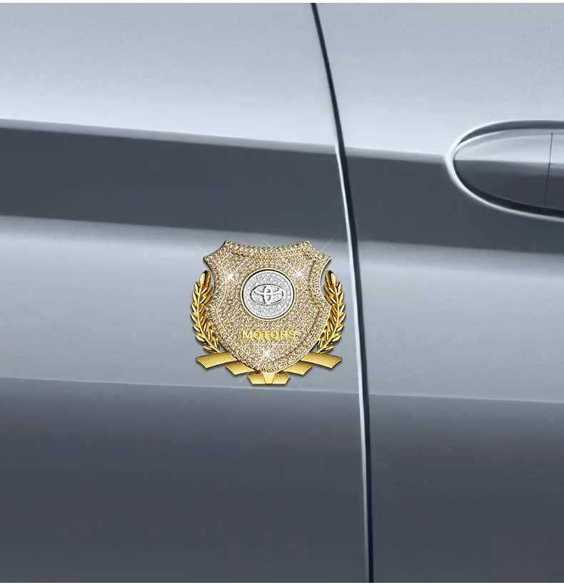 Car exterior modification rhinestone metal car emblem stickers