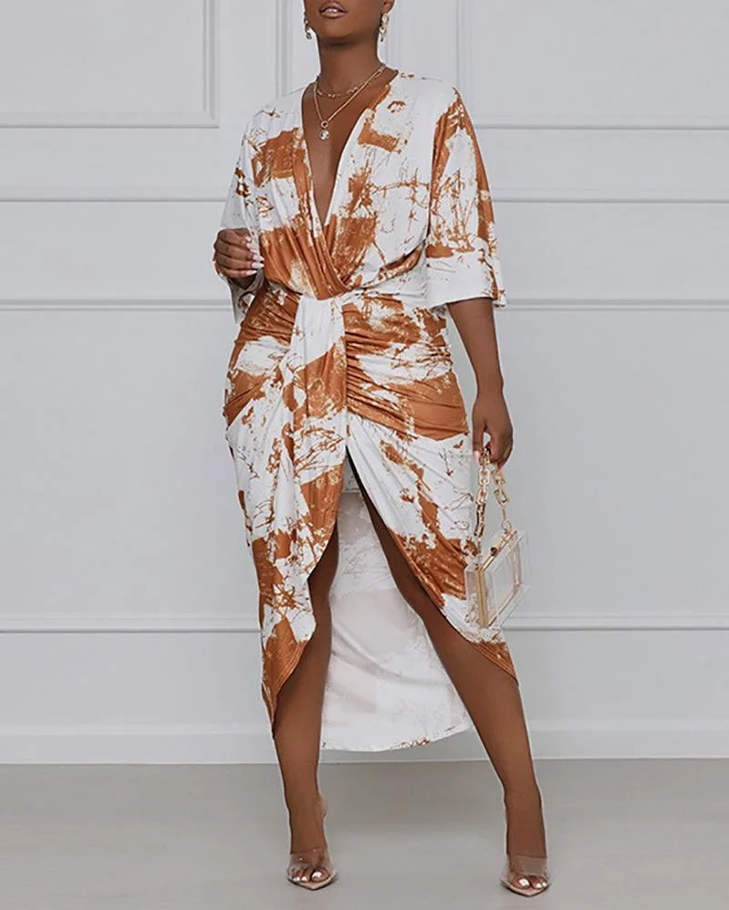 Tie-Dye Printed Irregular Dress