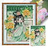 【Limited Stock Sale】Peony Girl-14CT Stamped Cross Stitch Egyptian Cotton 49*59cm/19.29*23.23in tapestrymarket