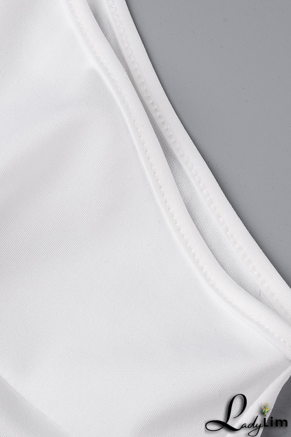 White Fashion Casual Solid Split Joint Asymmetrical O Neck Plus Size Romper