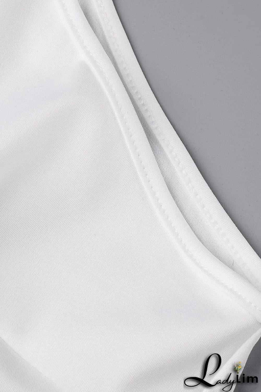 White Fashion Casual Solid Split Joint Asymmetrical O Neck Plus Size Romper