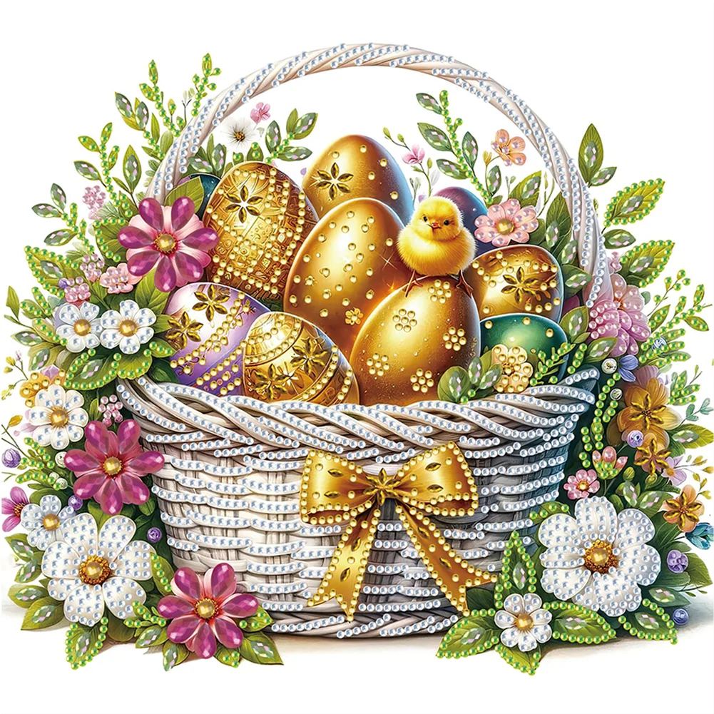Partial Special-shaped Crystal Rhinestone Diamond Painting - Easter Egg Chick(Canvas|30*30cm)