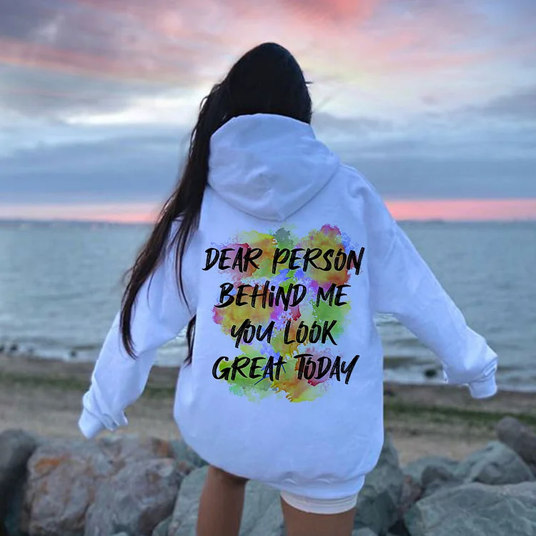 Dear Person Behind Me Graffiti Print Hoodie