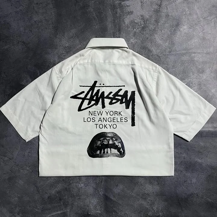 White Hip-Hop Graphic Shirt