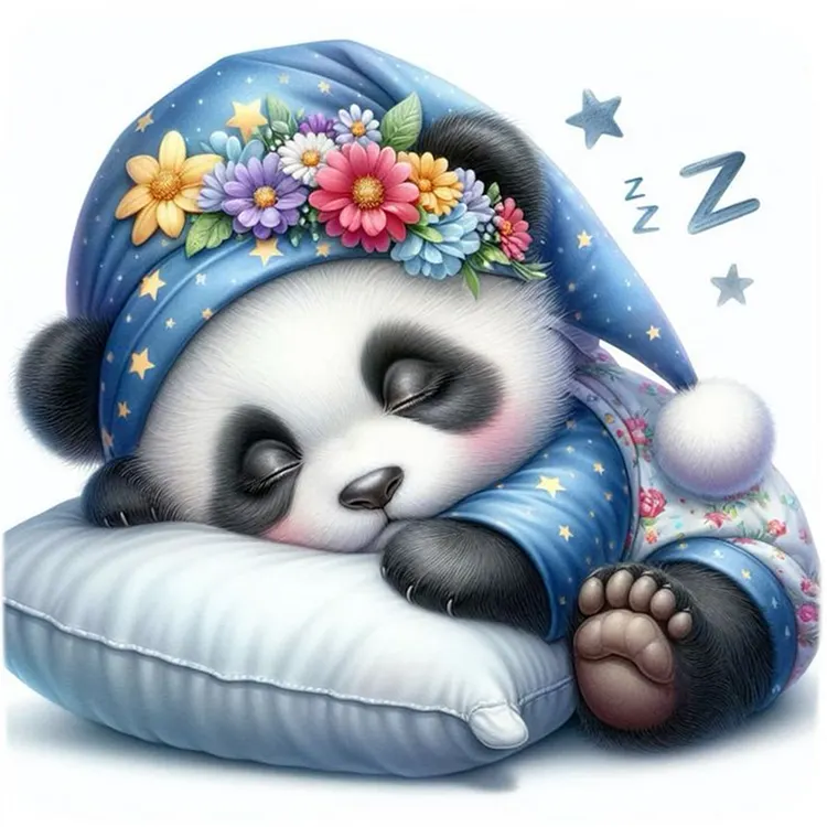 Sleeping Panda 30*30CM (Canvas) Full Round Drill Diamond Painting gbfke