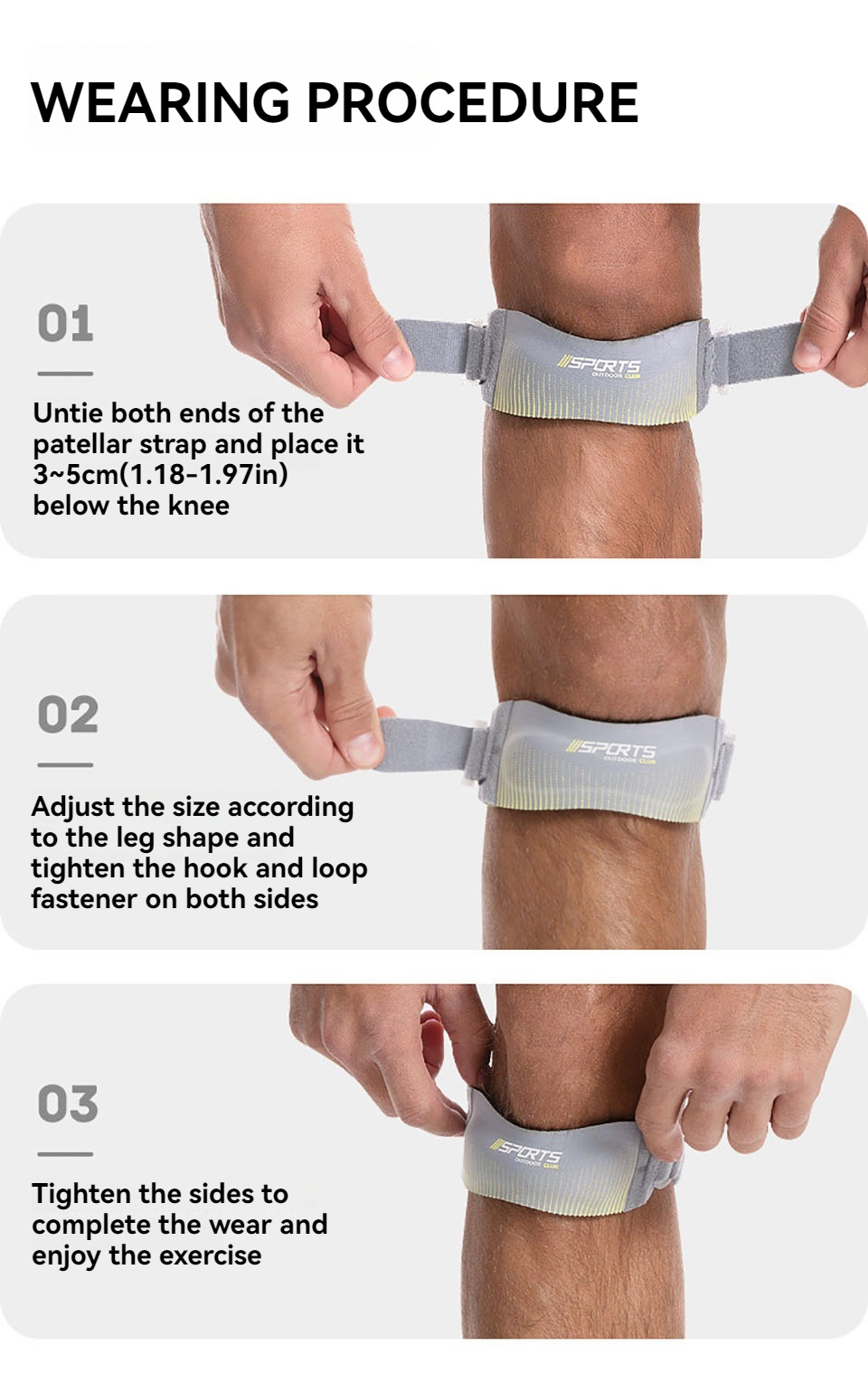 Likron Watches Adjustable Patella Tendon Knee Strap for Running